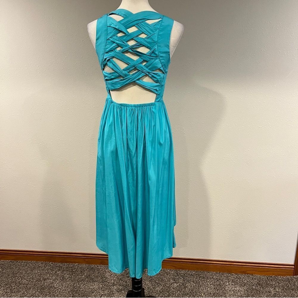 Elegant Teal Sleeveless midi‎ Dress size medium